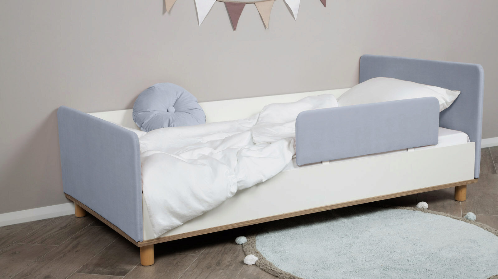 Детская кровать Burry, голубая детская кровать трансформер polly с маятником розовый