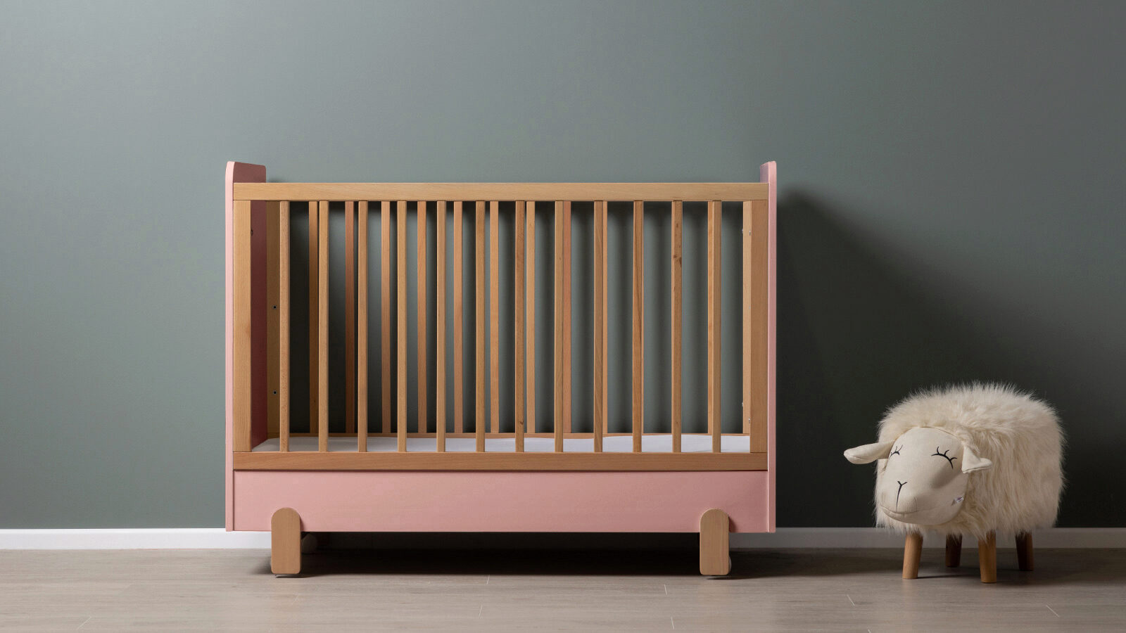 Кровать для новорожденного Lory, цвет Розовый/Бук