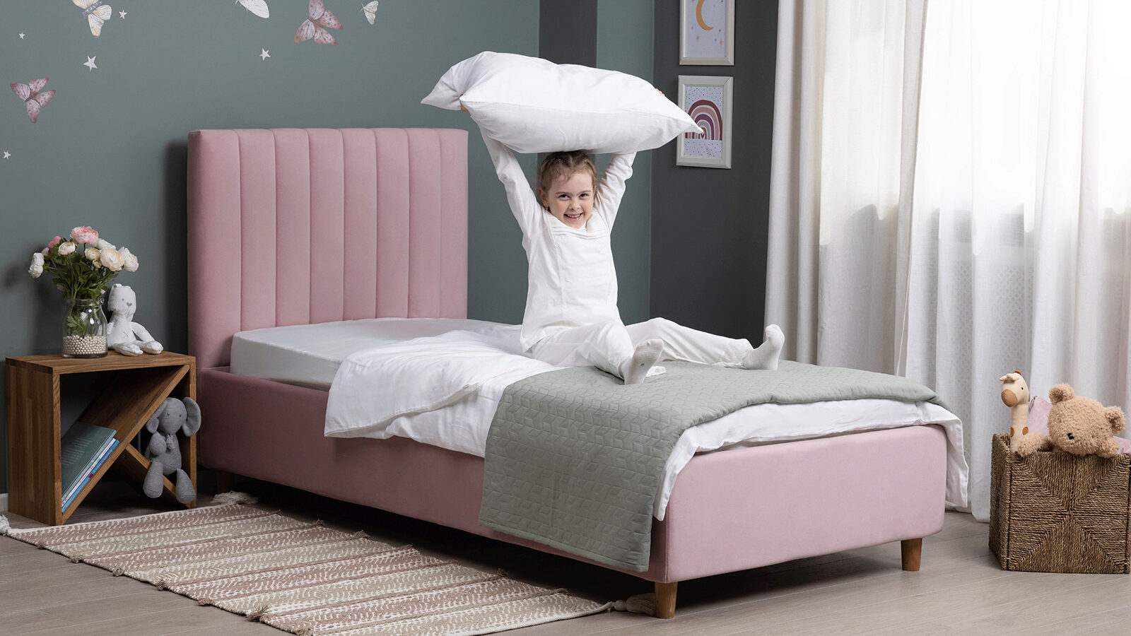 Детская кровать с подъемным механизмом Lovely учатся мальчики учатся девочки