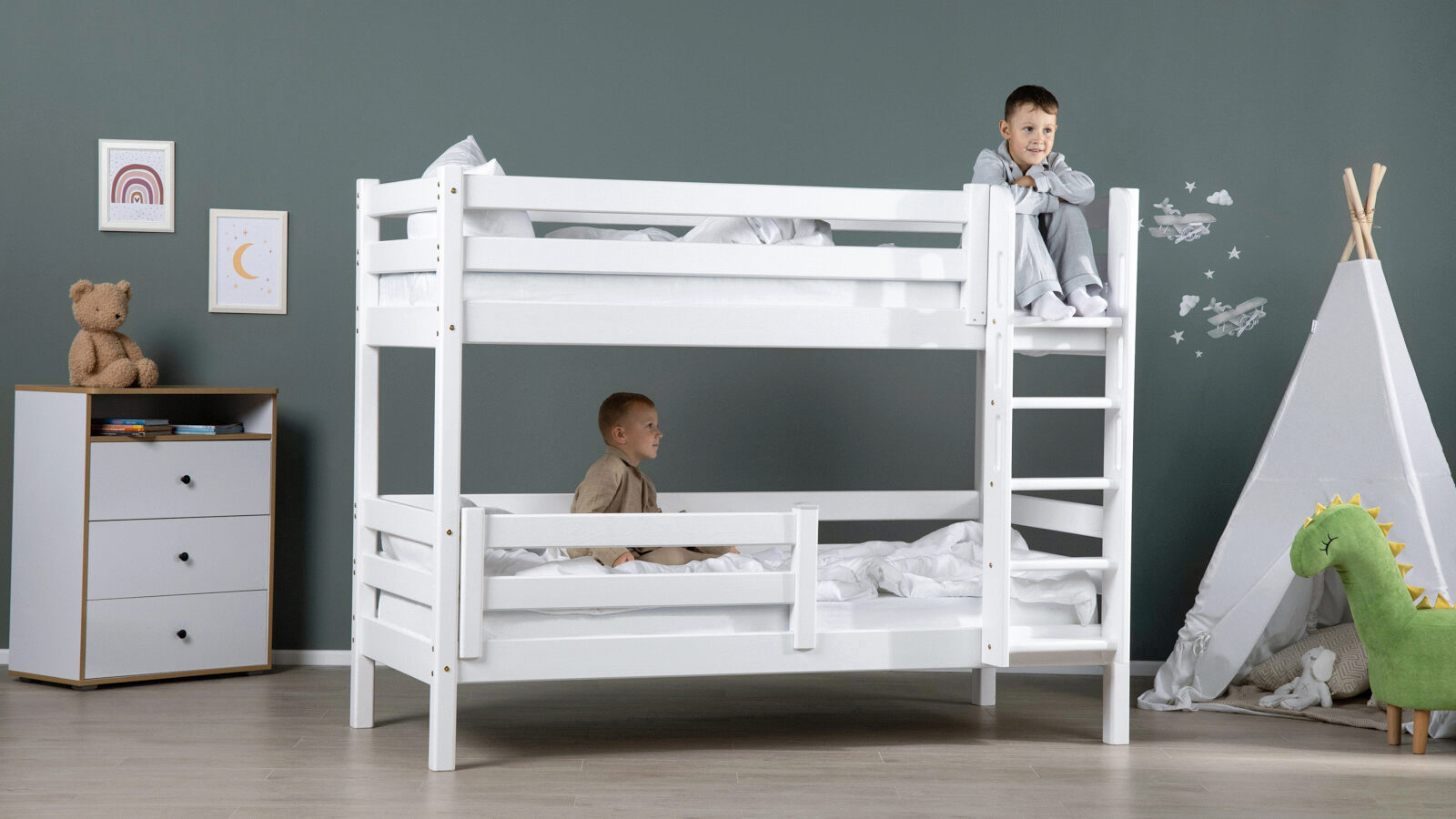 Детская кровать Rooney детская двухъярусная кровать астра 2 без ящика дуб молочный венге