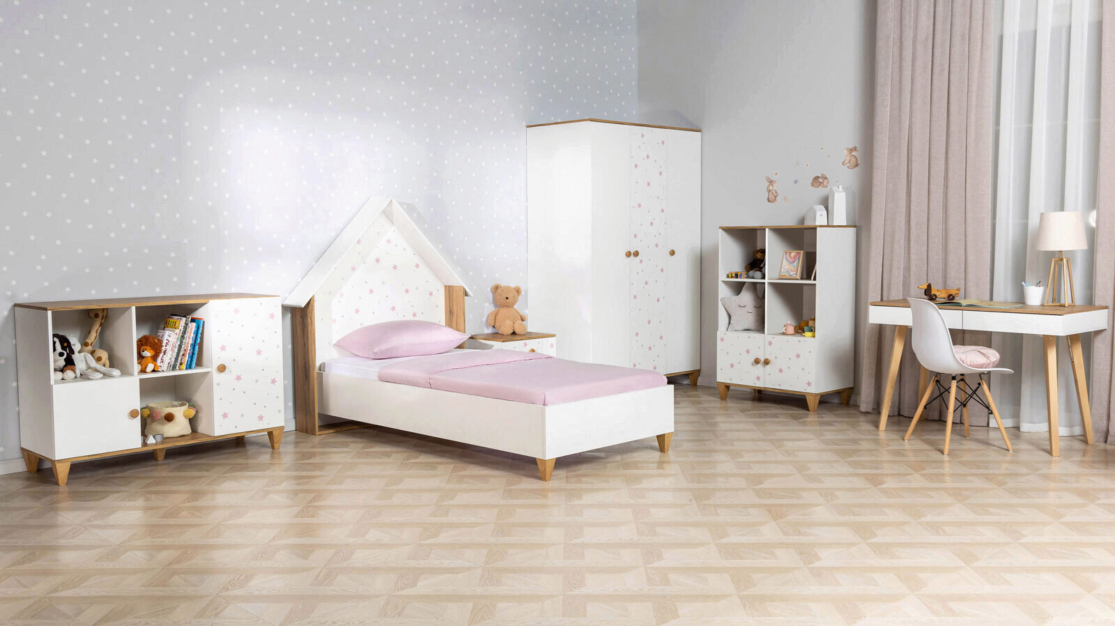 Спальня детская Nicky, цвет розовый детская кровать nicky розовый