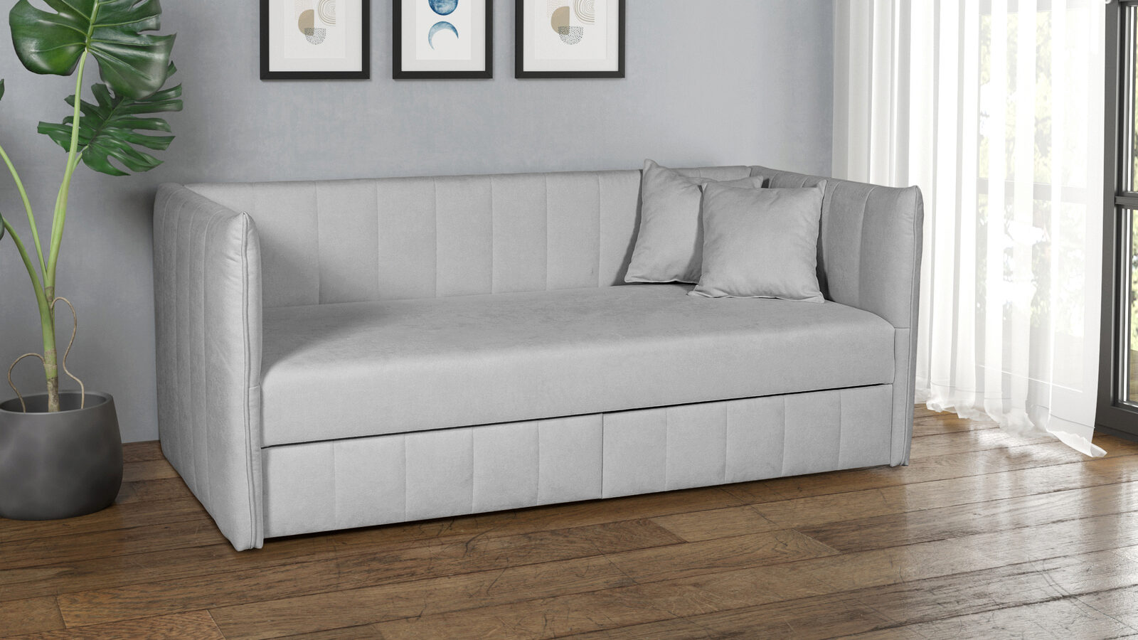 Прямой диван Dandi (2 ящика) стойка вешалка для вещей доляна 2 перекладины 2 ящика 120×43×169 см чёрный