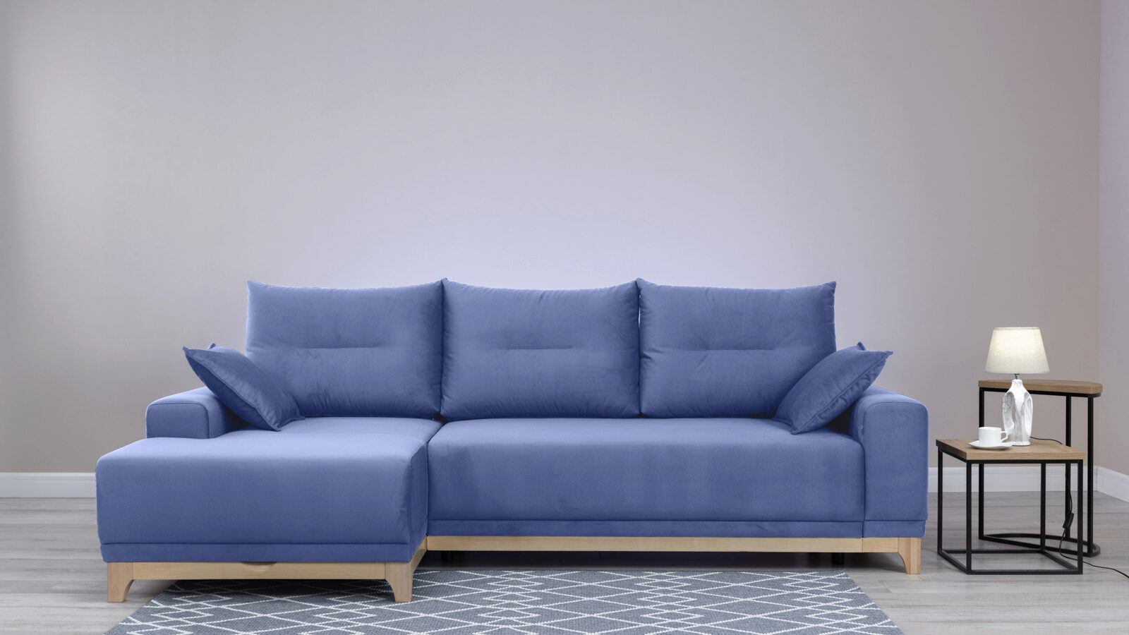 Угловой диван Frost new, левый диван угловой атлант лдсп велюр neo 26 графит темно серый