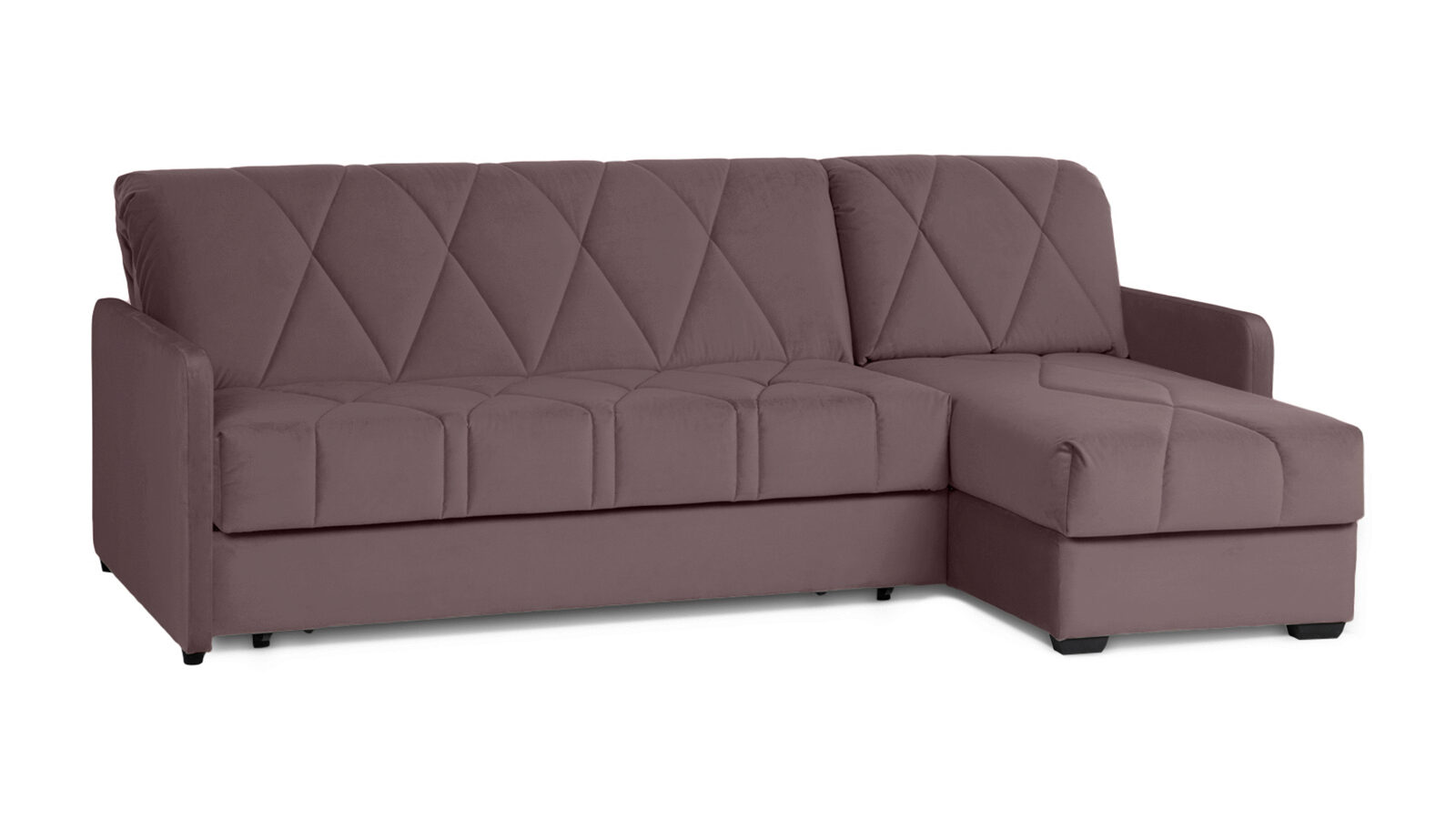 Угловой диван Domo Pro с узкими подлокотниками, стежка ромб