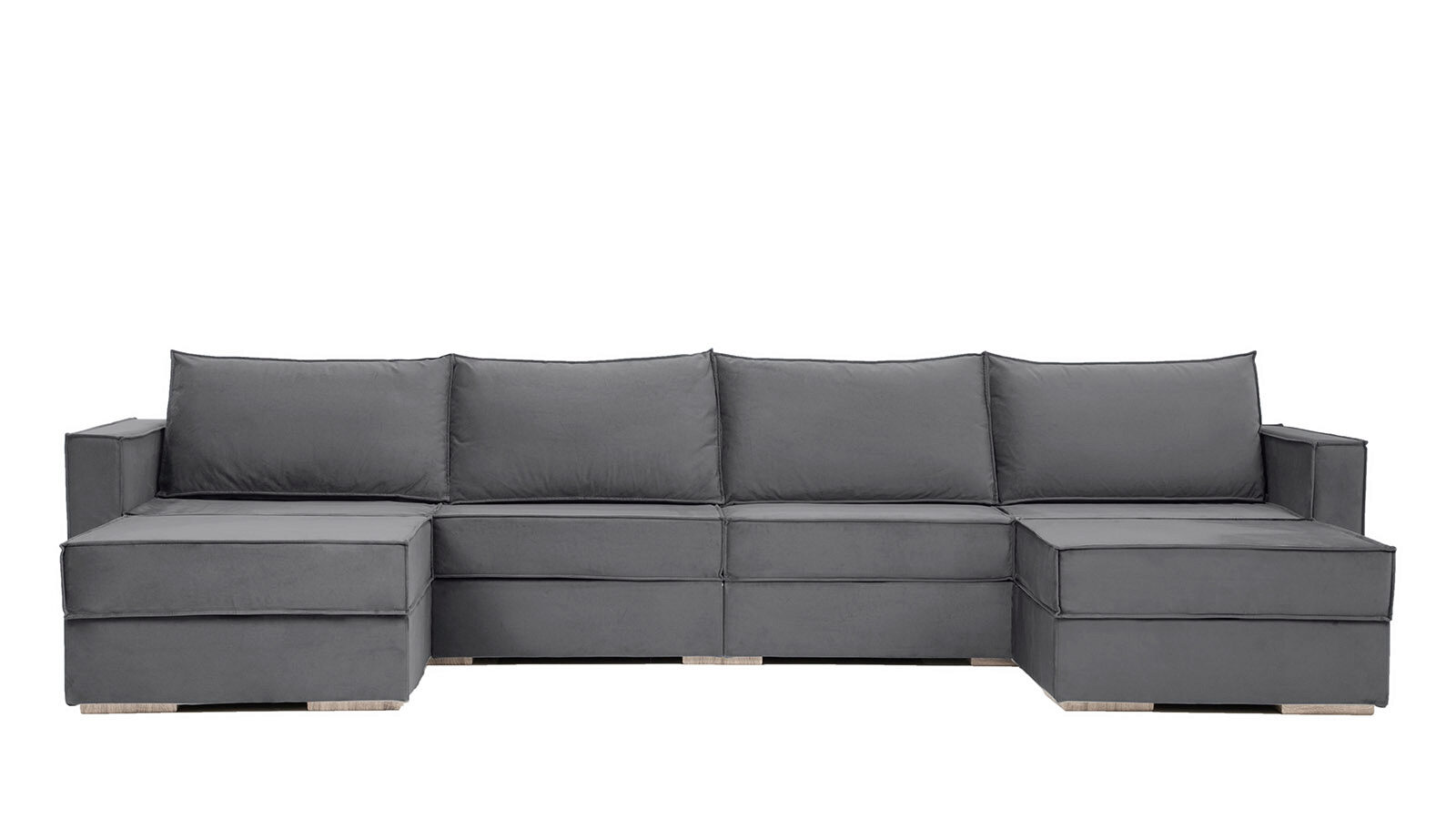 фото Модульный диван hero 6-секционный с 2 пуфами askona
