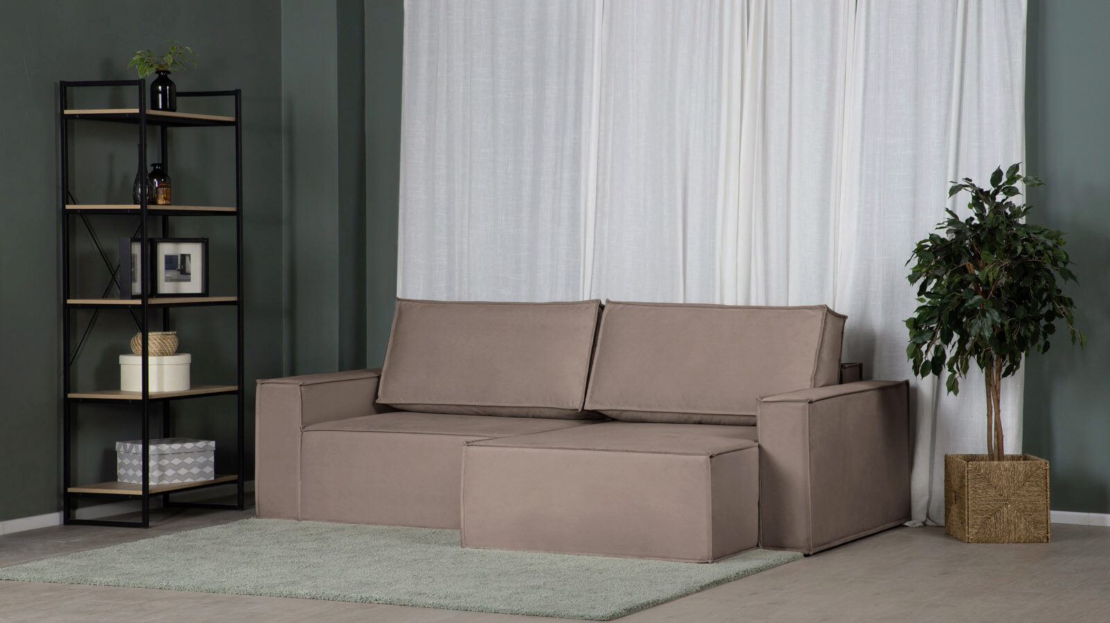 Угловой диван Klark 2 секционный с широкими подлокотниками модульный диван hero 6 секционный с 2 пуфами