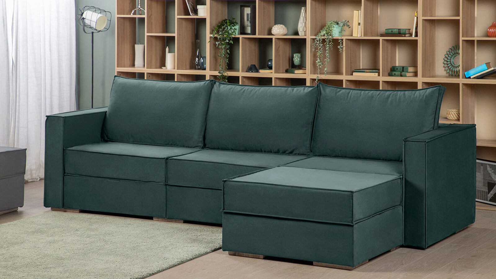 Угловой модульный диван Hero 4-секционный с подлокотниками угловой модульный диван фиеста 3 механизм книжка велюр галакси лайт 021