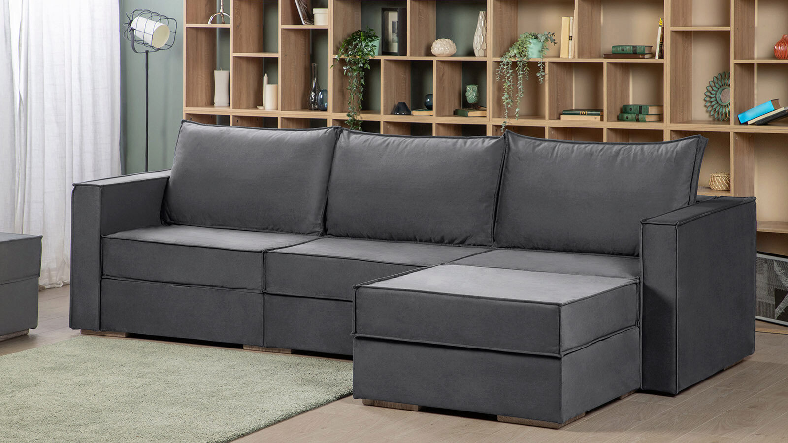 Угловой модульный диван Hero 4-секционный с подлокотниками модульный диван hero 2 секционный без подлокотников