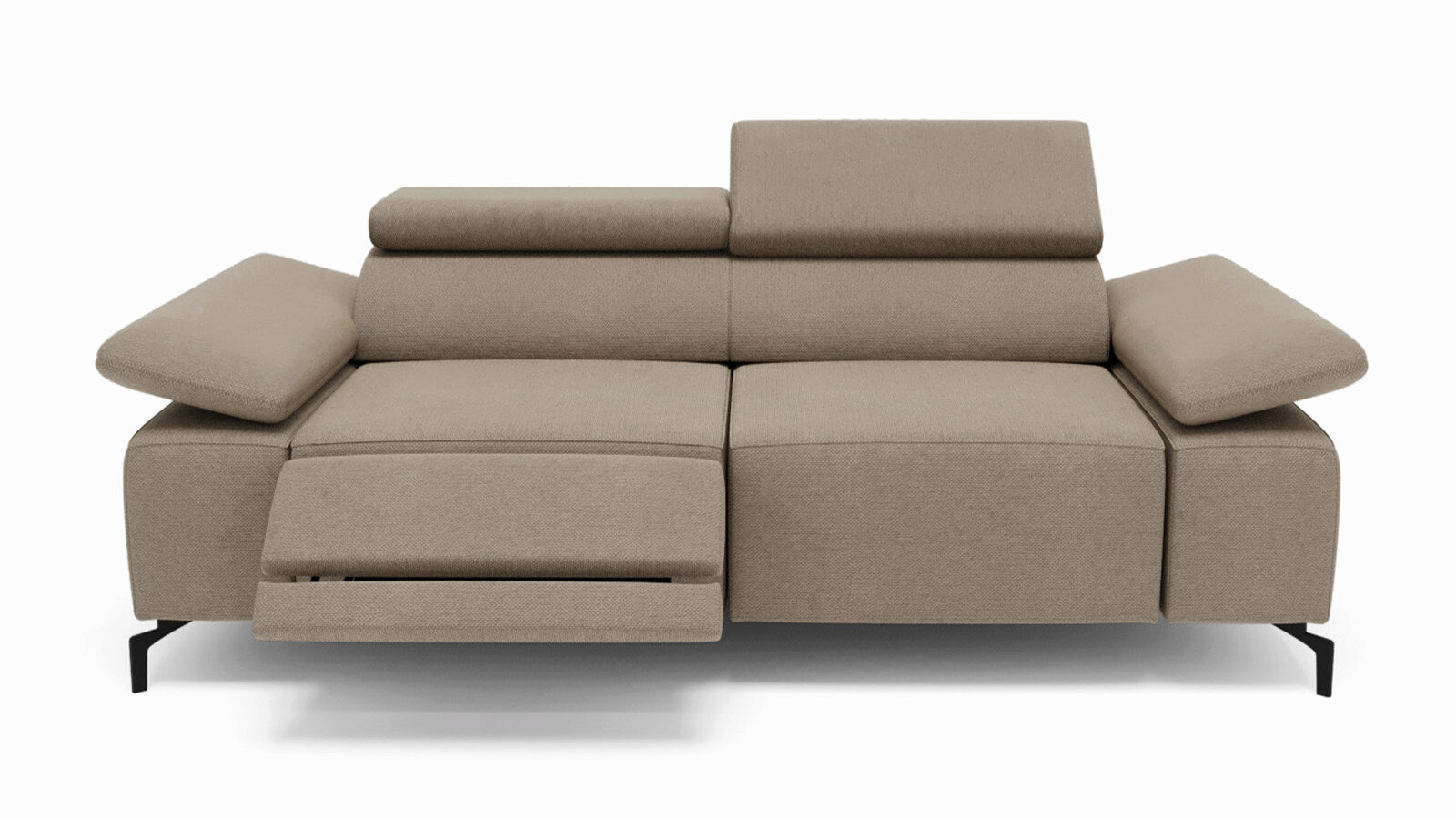 Прямой диван с реклайнером слева Square new прямой диван бруно 2 с подлокотниками механизм книжка нпб велюр галакси лайт 004