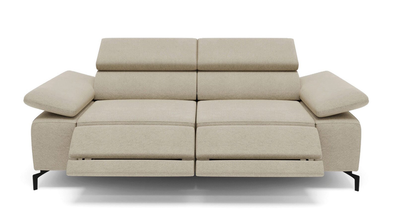 Прямой диван с 2-мя реклайнерами Square new прямой диван фабио лайт механизм еврокнижка рогожка бежевый
