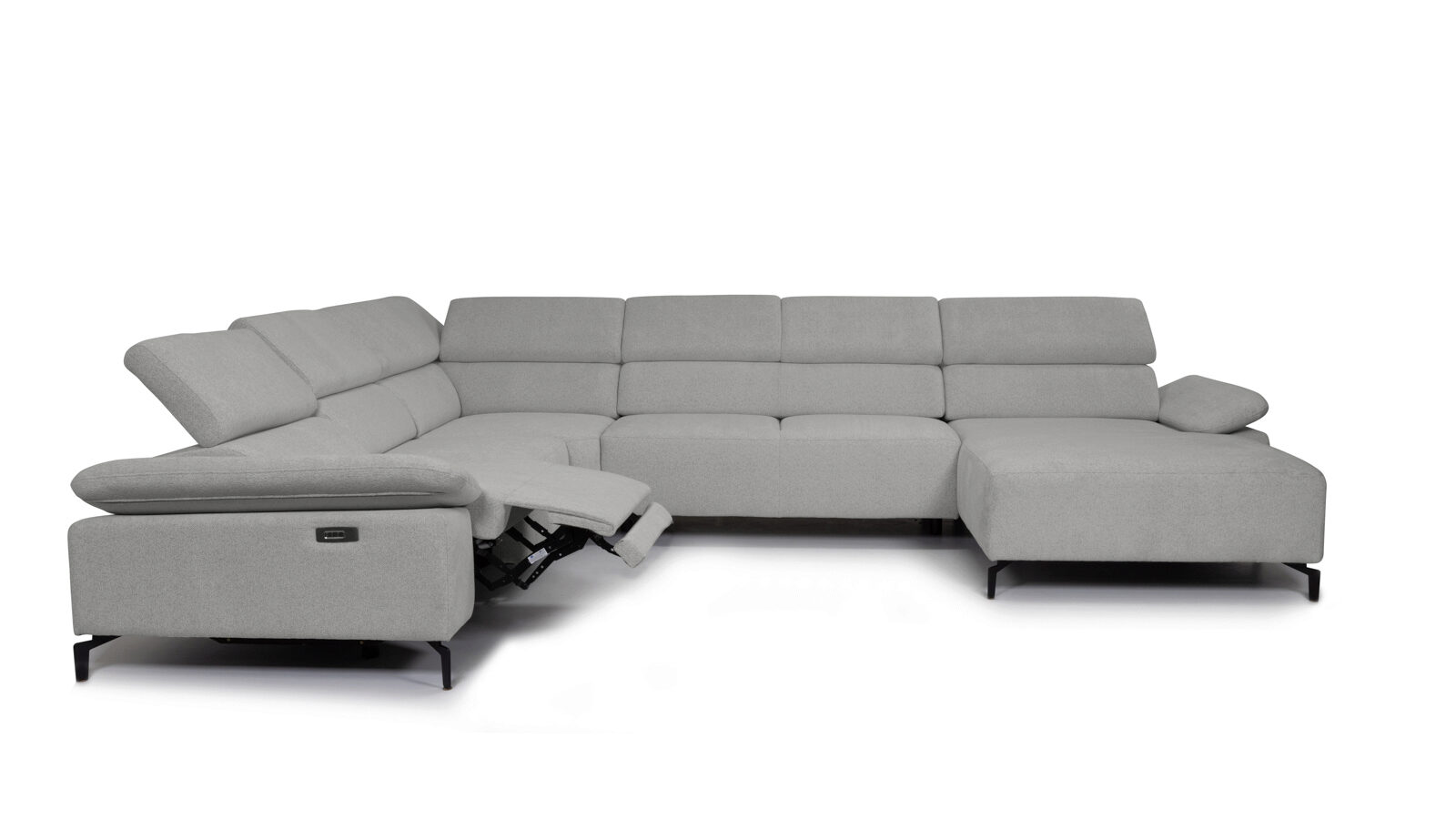 П-образный диван Square new с реклайнером слева прямой диван с реклайнером справа square new