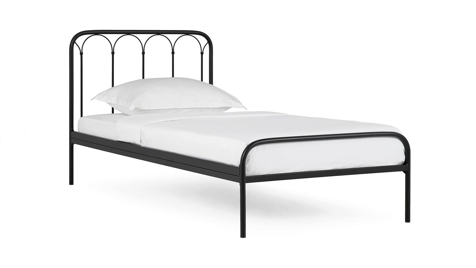 Кровать металлическая Corsa, черный шагрень, размер 90х200