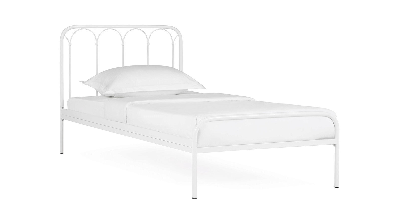 Кровать металлическая Corsa, белый шагрень, размер 90х200