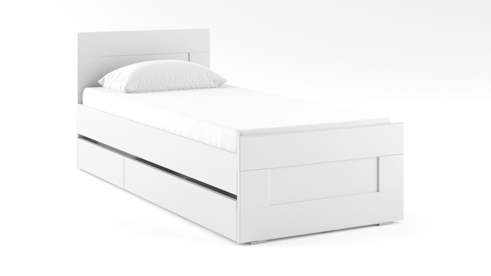Кровать односпальная c 2мя ящиками Istra, цвет Белый кровать односпальная c 2мя ящиками istra белый