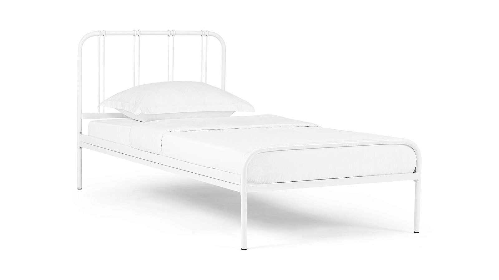 Кровать металлическая Antica, белый шагрень, размер 200x090