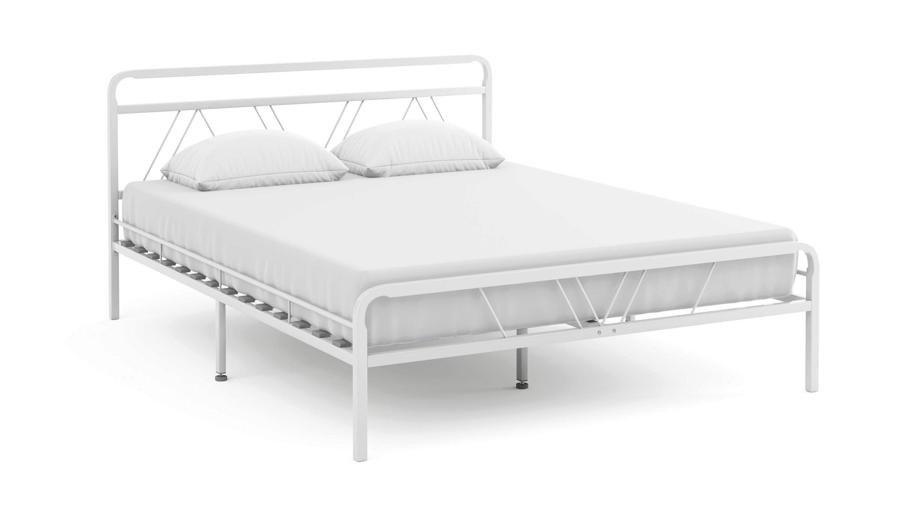 Кровать металлическая Cassis, цвет белый