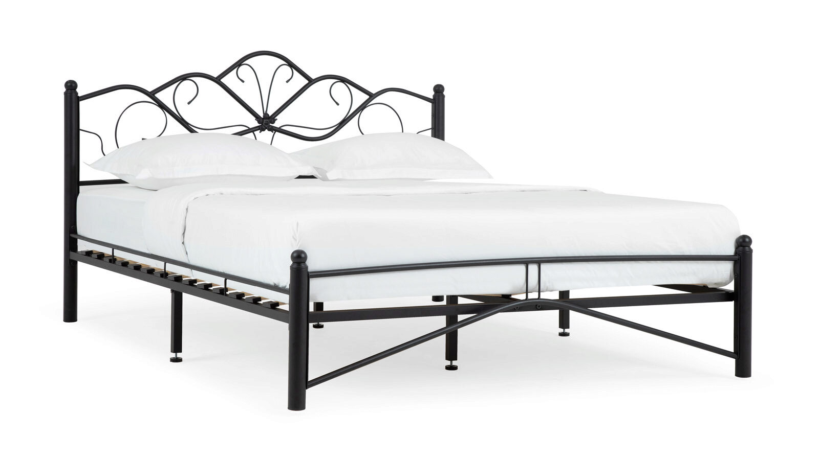 Кровать металлическая Luara, цвет черный 13001 складная металлическая коляска трость strawberry