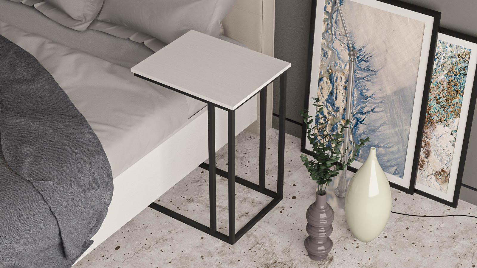 фото Журнальный стол odin для кровати (h-65), цвет белый askona