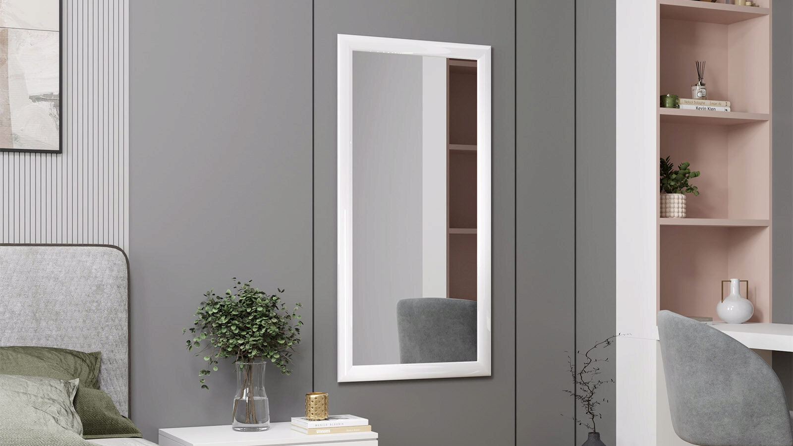 Зеркало Airis 120x60, цвет Белый глянец зеркало декоративное настенное 25 см пластик y4 5292
