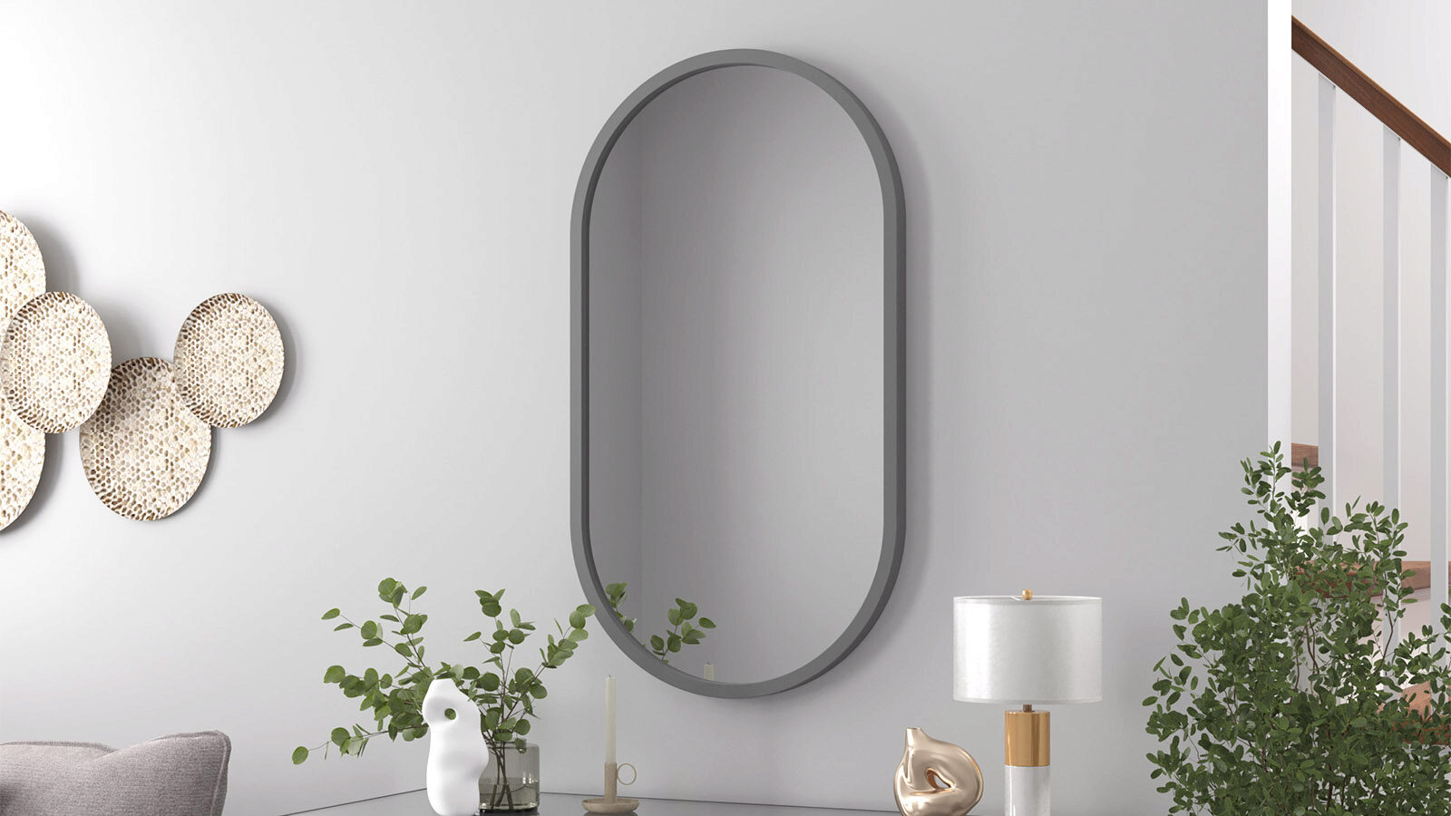 Зеркало Frigga, цвет Серый матовый разбитое зеркало
