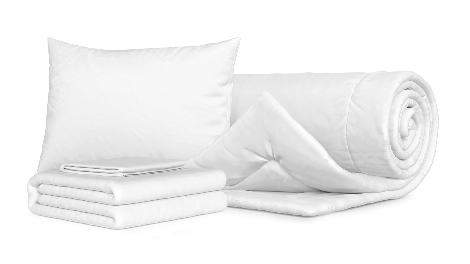 Комплект Одеяло Beat + Подушка Sky + Комплект постельного белья Comfort Cotton, цвет: Белый
