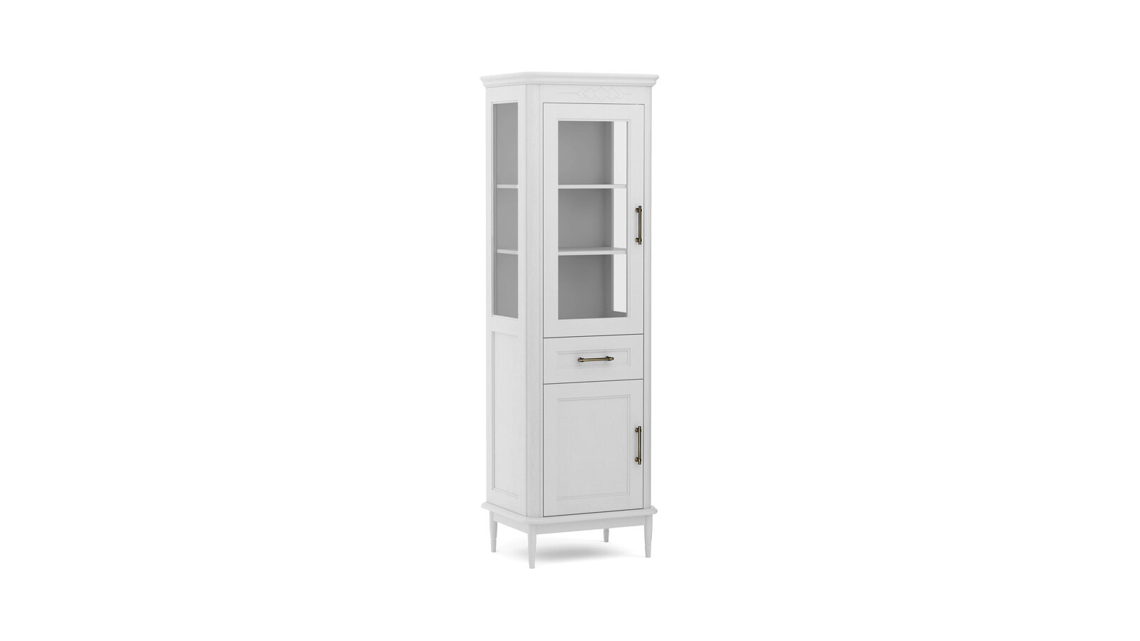 Шкаф-витрина Morro, цвет Белый стул бильбао опоры массив белый молдинг никель ткань велюр dream grey