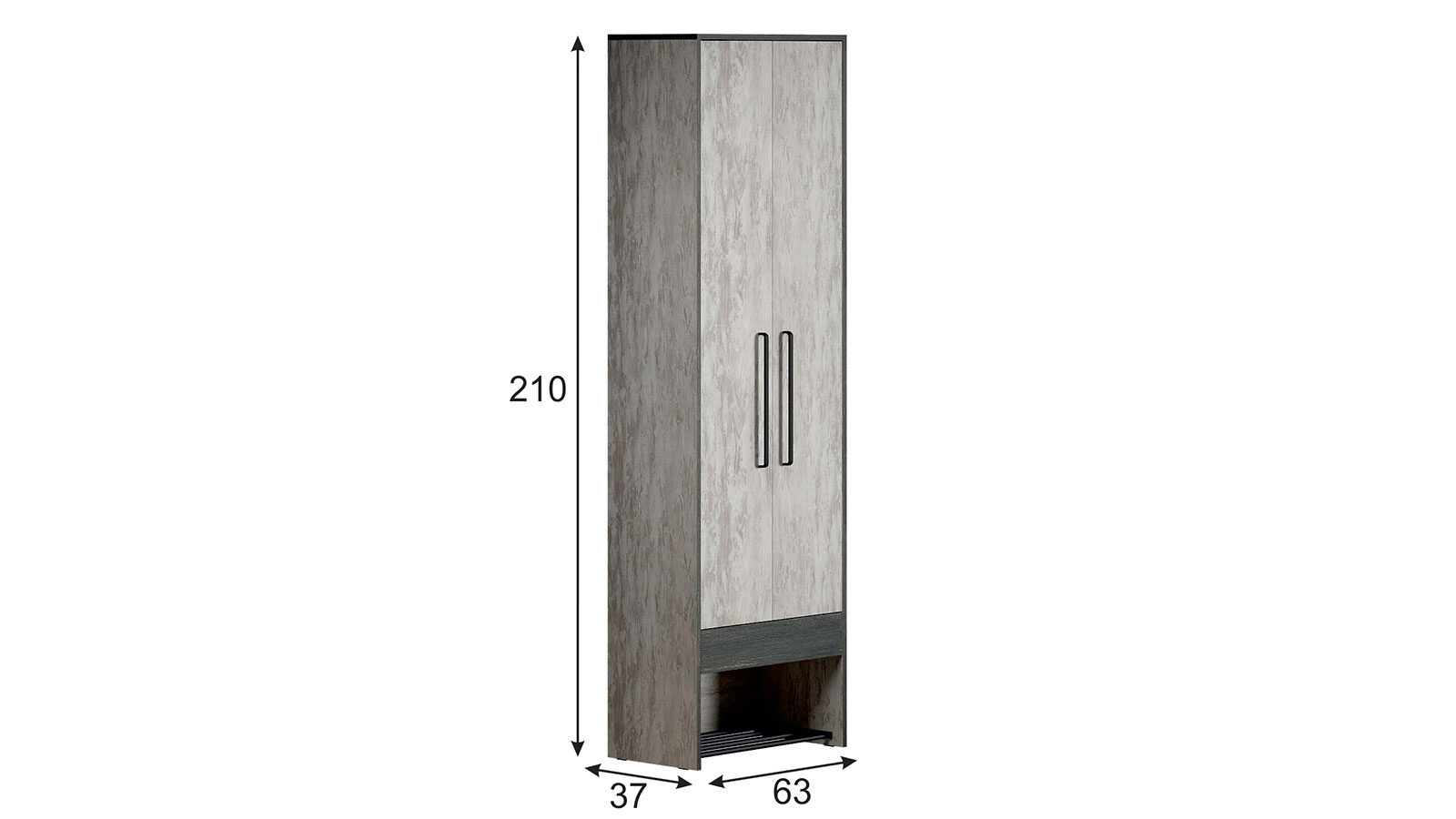 Шкаф для одежды Vetlan, Артвуд темный шкаф купе удачный 2 зеркала 1770х600х2300 венге темный