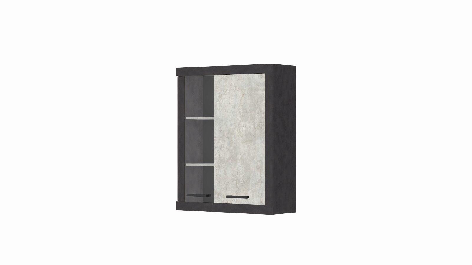Шкаф навесной со стеклом Tiss, цвет Матера+Бетон лайт заплатки для одежды 15 5 × 9 5 см термоклеевые пара цвет темно серый