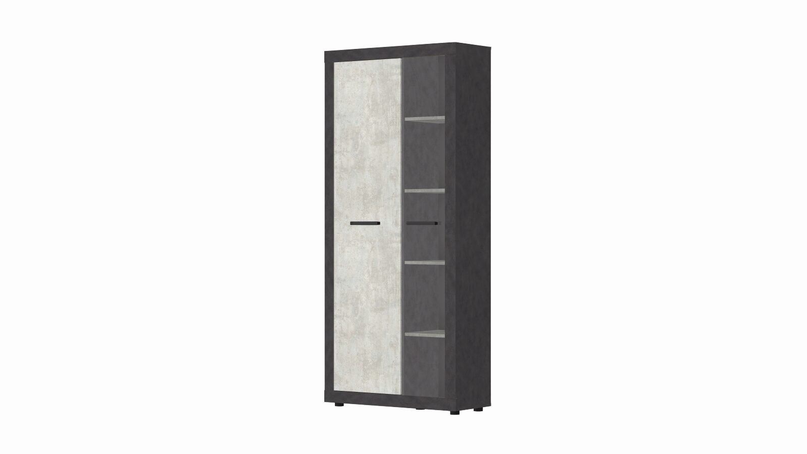 Шкаф двухдверный со стеклом Tiss, цвет Матера+Бетон лайт в своем стиле гид по осознанному выбору одежды