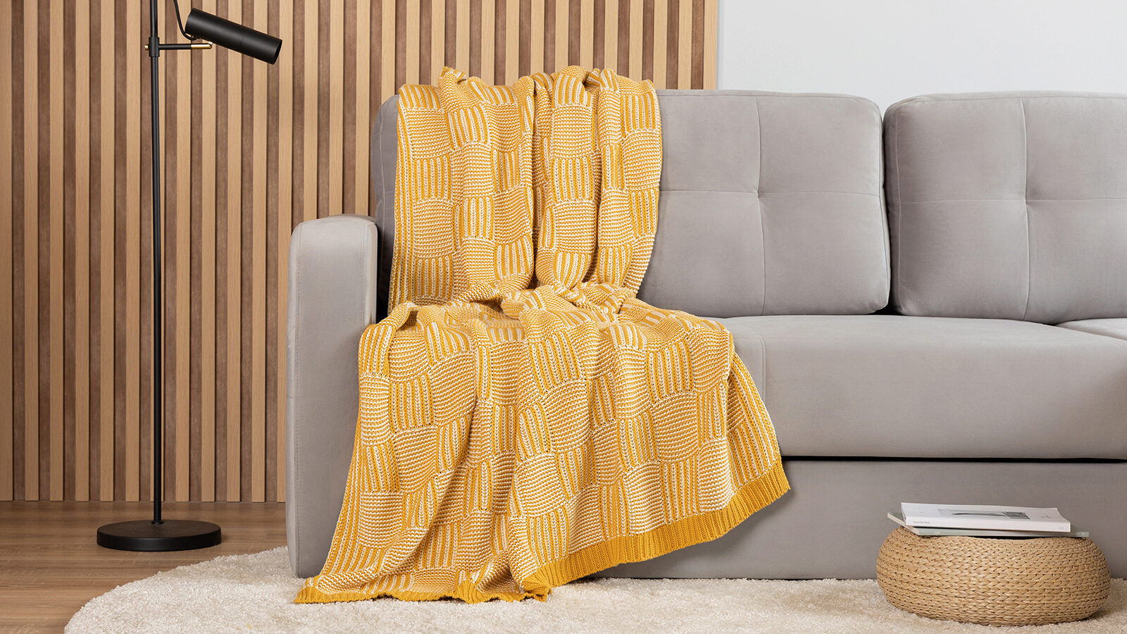 Плед Knit, цвет желтый плед knit желтый