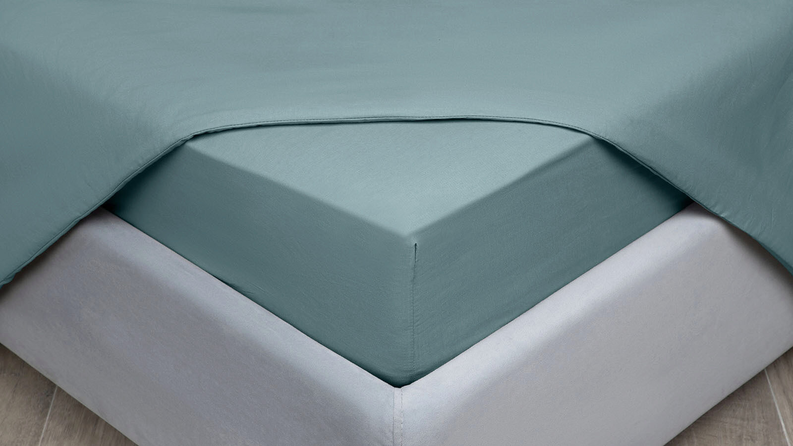 фото Простыня на резинке comfort cotton, цвет: серо-голубой askona