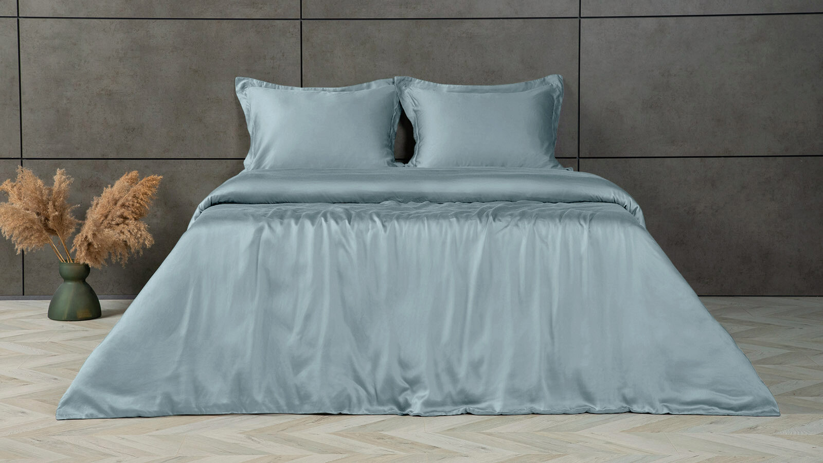 Комплект постельного белья Solid Tencel, цвет Пыльный голубой голубой ястреб