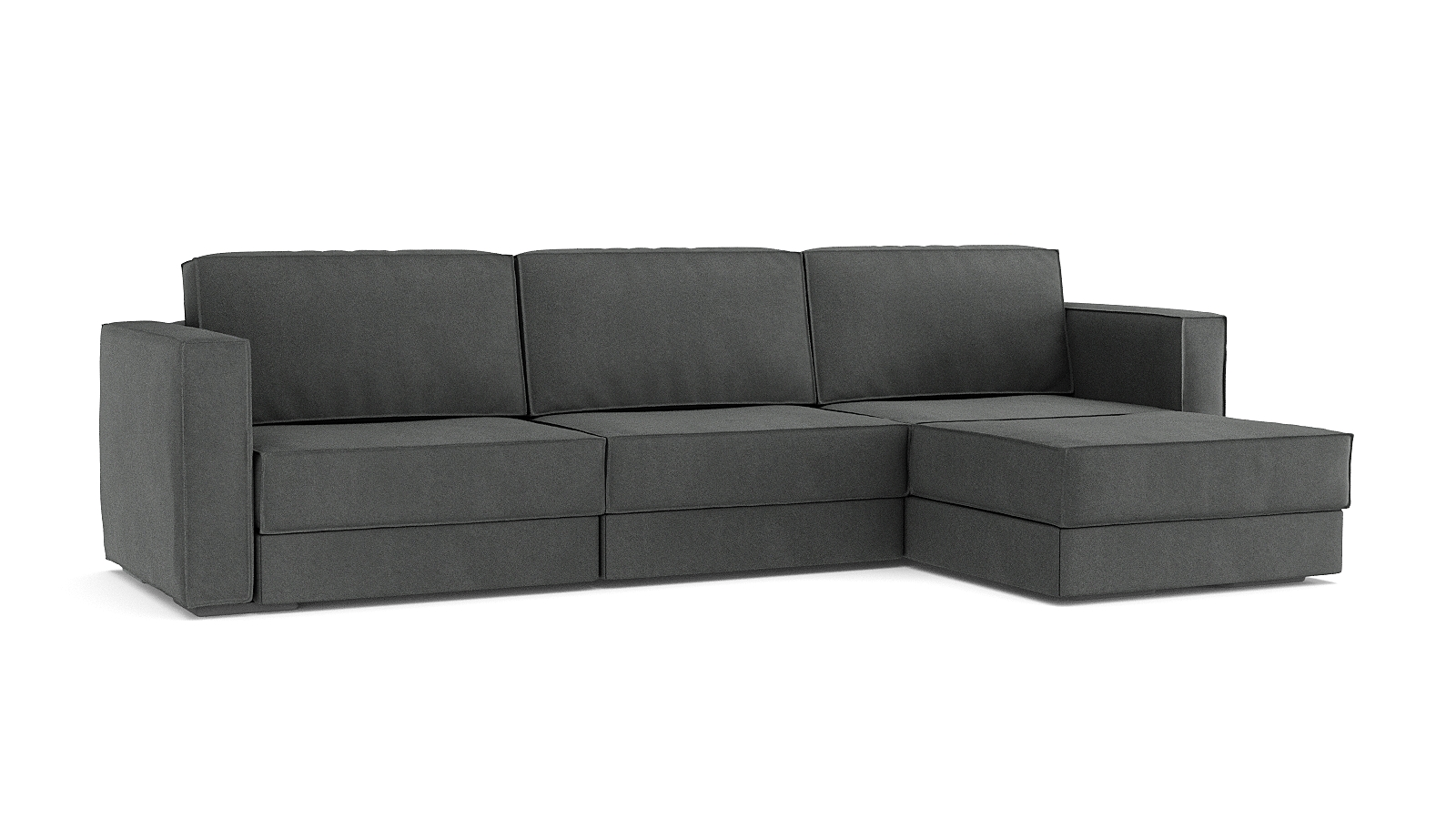 фото Угловой модульный диван hero 4-секционный с подлокотниками sky velvet 16 askona