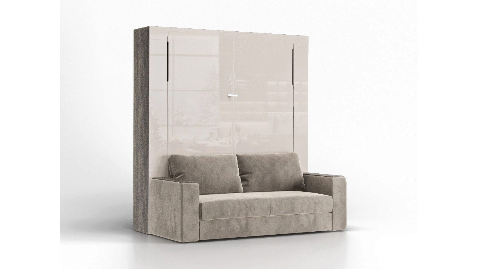 фото Шкаф-кровать wall bed space solutions с диваном, цвет венге мали askona