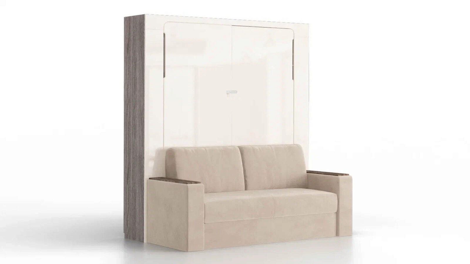 фото Шкаф-кровать wall bed space solutions с диваном, цвет ясень анкор askona